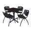 Table de salle de repos carrée Nicklo, chaises empilables 4 M-32668259-32668260-132626867
