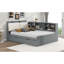 Lit plateforme en bois avec lit gigogne, tablettes et tête de lit en bois-2125142447