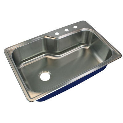 Meridian 33'' L Single Bowl Stainless Steel Kitchen Sink