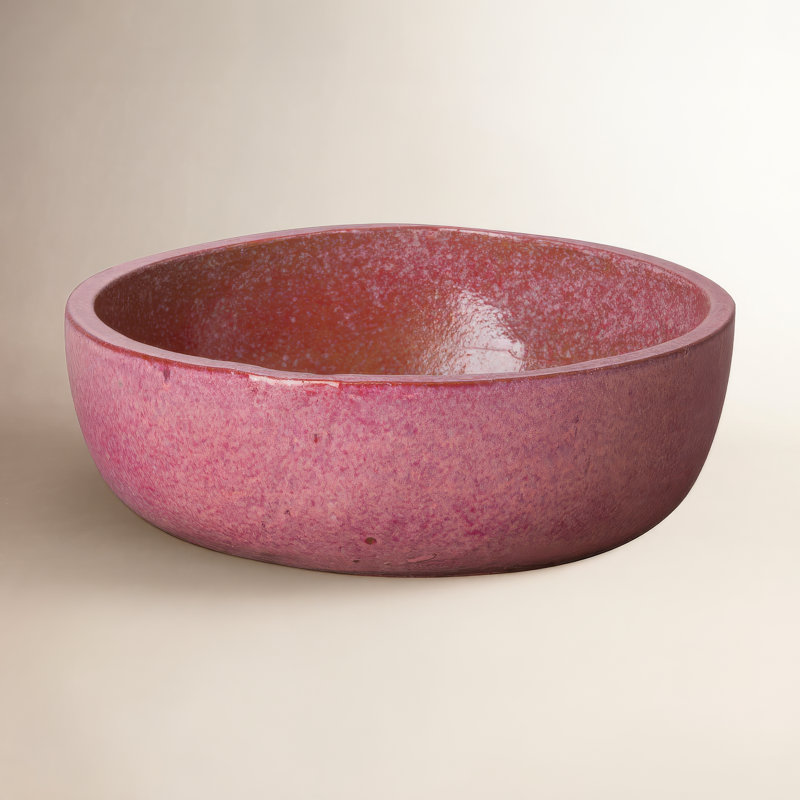 Handmade Ceramic Pot Planter, Plum, 6.5" H x 18" W x 18" D