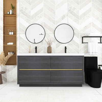 Meuble-lavabo autoportant 72 po avec lavabo espresso 72 po