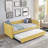 Daybed with Twin Size Pop-up Trundle Upholstered Tufted Sofa Bed, Twin Size, Boucle Fabric (83"x43"x29.5")-756149673-756149672