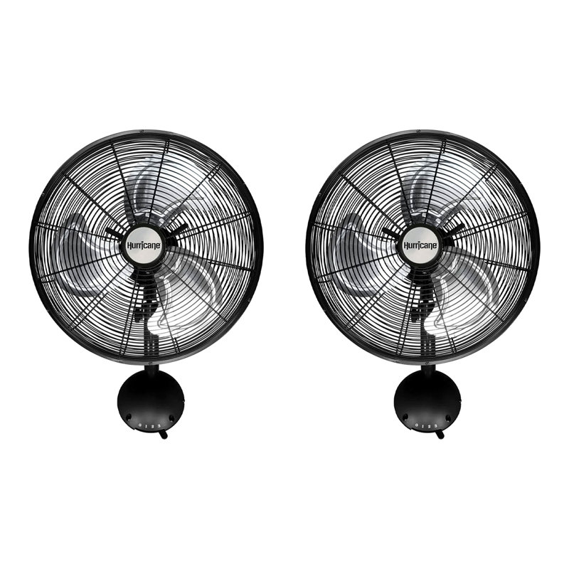 Ventilateur mural oscillant en métal Hurricane Pro, 2 Pack, 16", Haute vitesse
