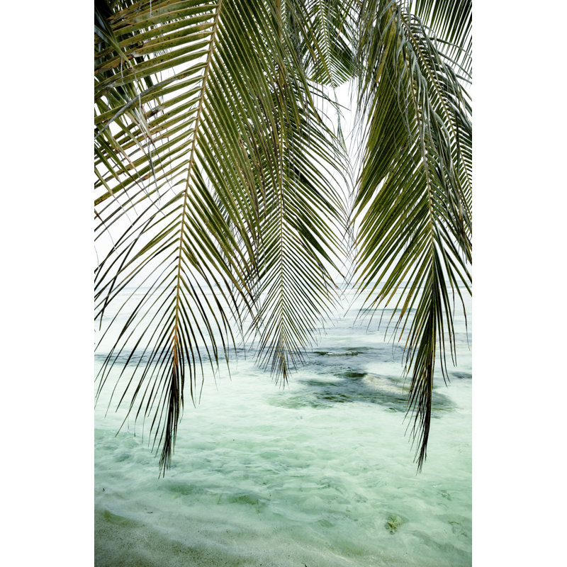 Palm tree leaves and ocean, 76cm H x 51cm W