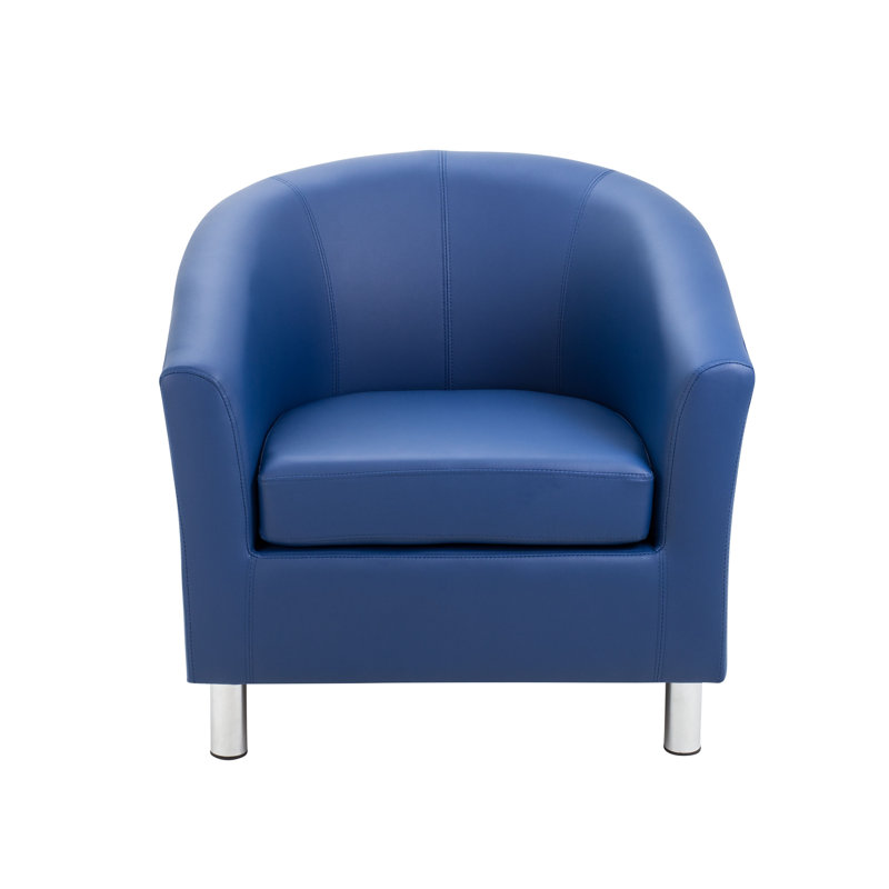 Pyrmont Faux Leather Barrel Chair, Blue