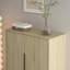 Meuble à chaussures de 34,6 po de hauteur en bois avec portes et tablette inférieure ouverte - 20 à 24 paires de rangement pour chaussures dans le vestibule, range-chaussures cannelé moderne avec tablettes réglables, chêne clair
