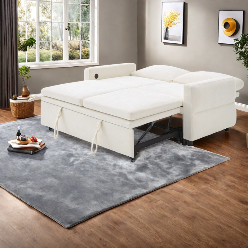 Canapés convertibles modernes, canapé-lit réglable en chenille de 62,75 pouces pour la maison