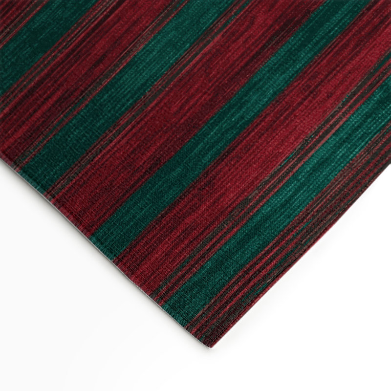 Tapis intérieur / extérieur vert HorizontalStripes, Rectangulaire 3 pi x 5 pi