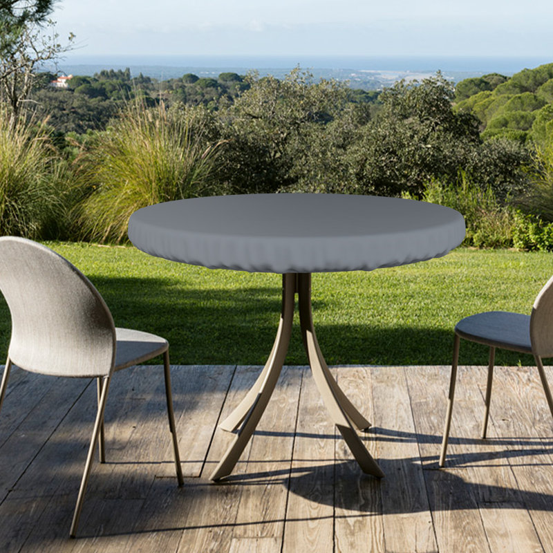 Housse de table ronde polyvalente et robuste Alyah, H 4 po x l 48 po x P 48 po, gris