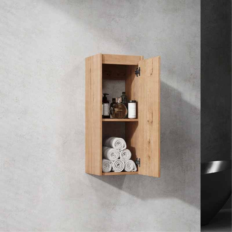 Meuble-lavabo mural 30 po avec lavabo et armoire latérale, portes à fermeture douce, armoire combinée, 30"