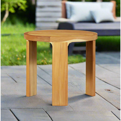 Table de bout d'extérieur en bois de teck massif naturel Eclipse