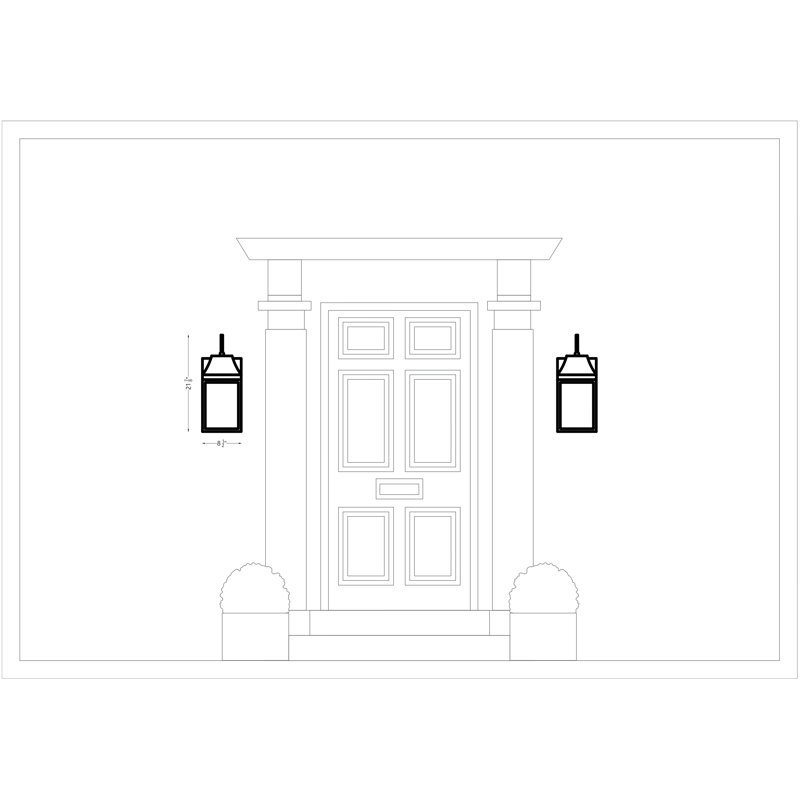 Aluminum Wall Light, Textured Black, Yes, 17.25'' H x 8.25'' W x 7'' D