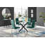 Bernell Modern Chrome Metal & Glass Round Dining Table Set with 4 Quilted Velvet Chairs-88388792-88388794-88388796
