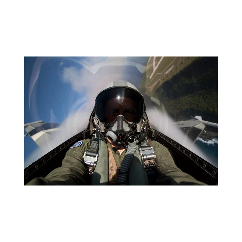 View From The Cockpit Of An F-16 Block 30 Pulling G's by HIGH-G Productions - Wrapped Canvas Print, 30.48 cm H x 45.72 cm W