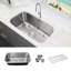 KBFmore 30 Inch Single Bowl Undermount Swirl Finish Classic Kitchen Sink with 3 Pieces Accessories