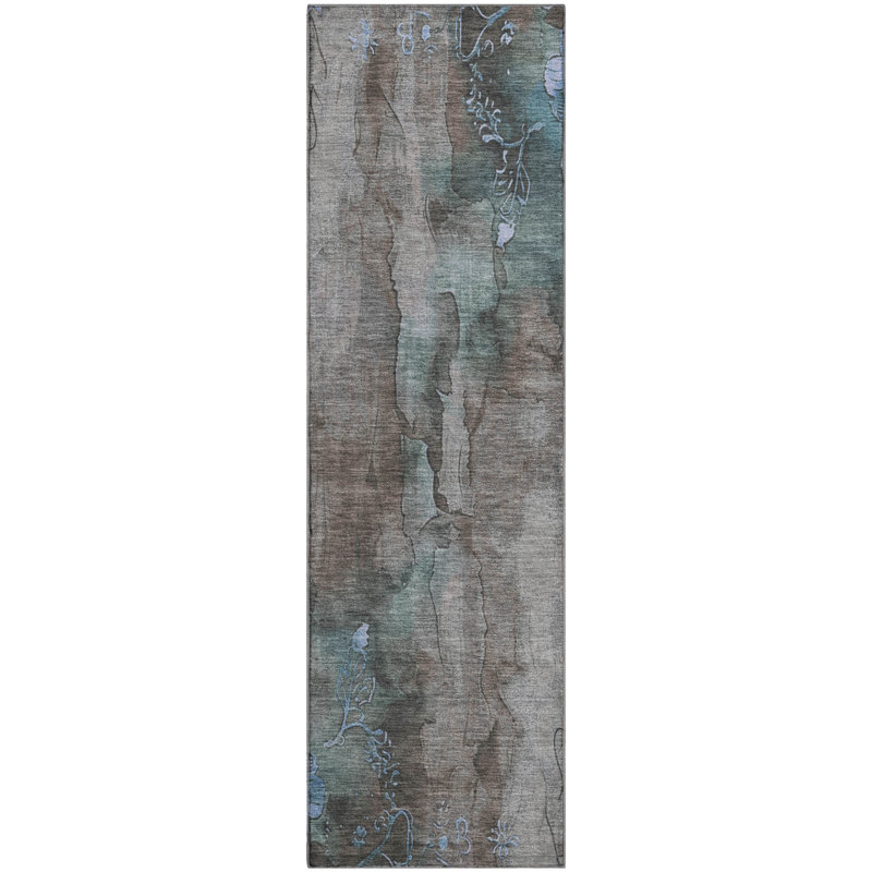 Premium Machine Washable Mayfield AMF1869 Floral Rug, Runner 2'3" x 7'6"