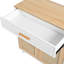 Bac à litière beige et blanc avec matériaux pour chats - 31 pièces de rangement pour tapis à gratter