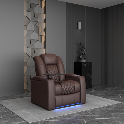 Power Reclining LED Lighted Home Theater Seating