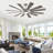 Massive Windmill Ceiling Fan with Light, 12-Blade Industrial Fan, High CFM Powerful Airflow, Ultra-Quiet DC Motor, Remote Control, 6-Speed Reversible, Dimmable 3CCT LED with Memory Function-839204998-839205000-839205003
