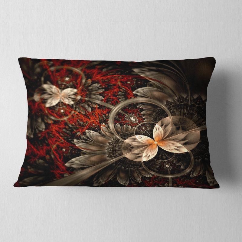 Coussin lombaire à motif floral fractal