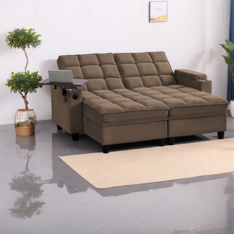 Multifunctional Sofas With Storage, Wood Frame Modern Sofa Bed For Home