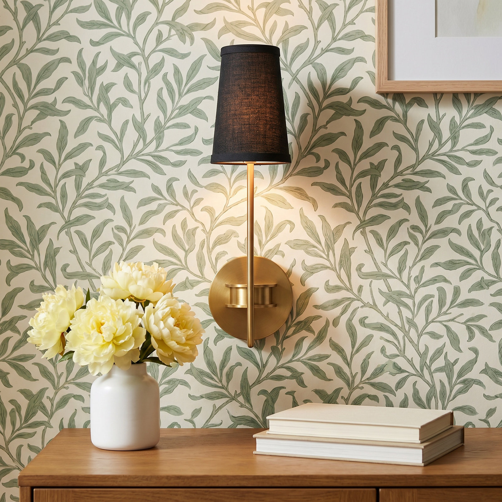 Seeley Single Light Dimmable Brass Armed Sconce