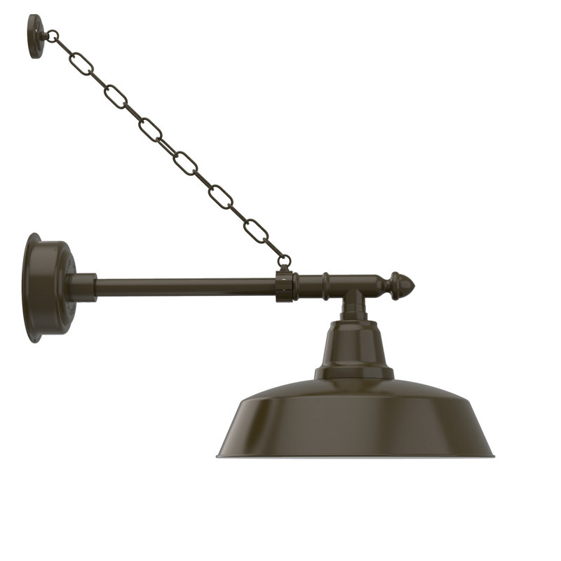 Luminaire de grange d’extérieur à del Vandervliet, H 12 po x l 16 po x p 29 po, Bronze acajou