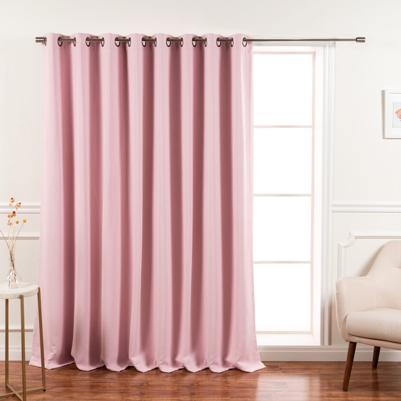 Panneau de rideau uni simple occultant et thermique avec œillets Scarsdale, l 100 po x L 96 po, Rose clair