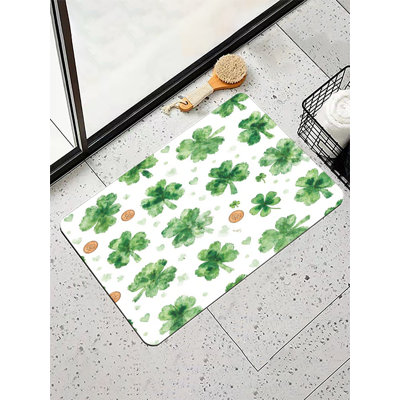 Clover and Shamrock Bath Mat, 16 x 24 inch