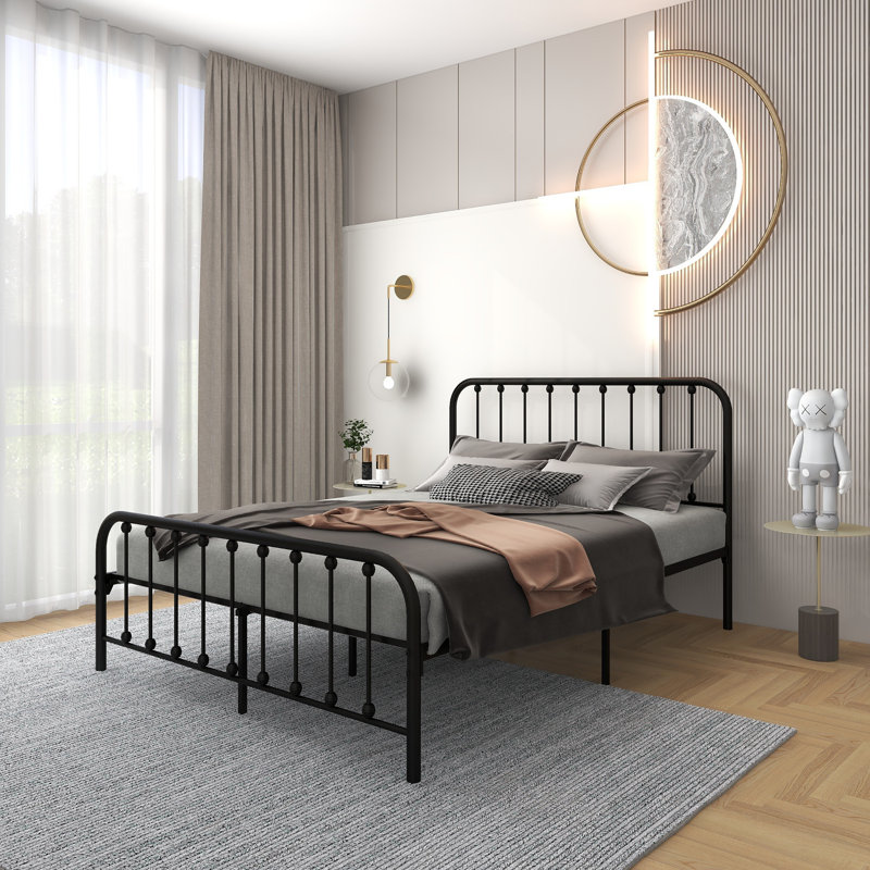 Lit plateforme Glyn, Noir, Grand