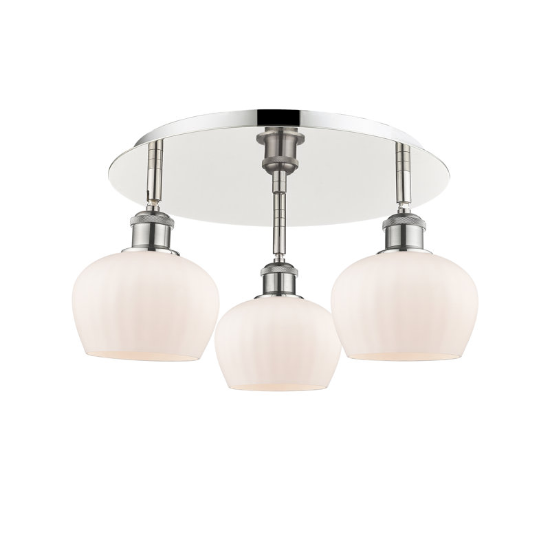 Plafonnier encastré Fenton, Blanc mat, Nickel poli