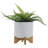 Gillett Modern Ceramic Planter with Wooden Stand - Stylish Textured Design, Contemporary Home Decor Accent, Durable Stoneware Construction, Sleek and Minimalist Look for Indoor Spaces-248380085