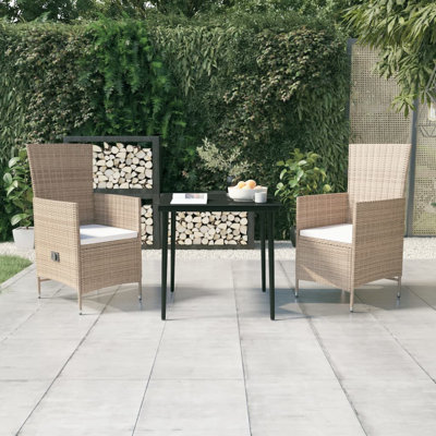 2 - Person Patio Dining Set Square Table with Cushions Included