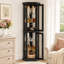 Vitrine d'angle moderne avec verre trempé noir-1972146727
