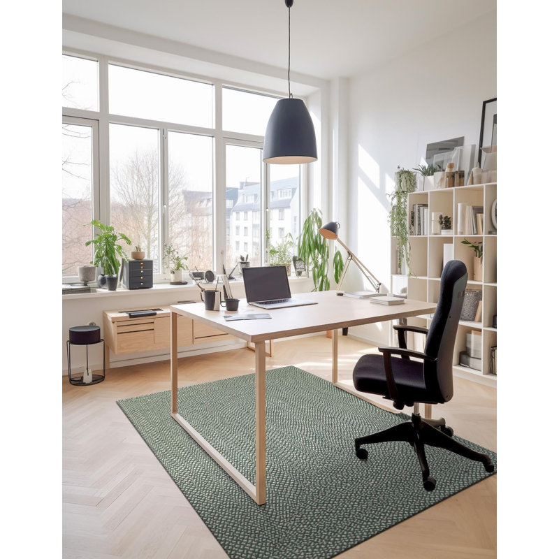 Tapis contemporain Aideen - vert, Rectangle 2 pi x 3 pi 1 po