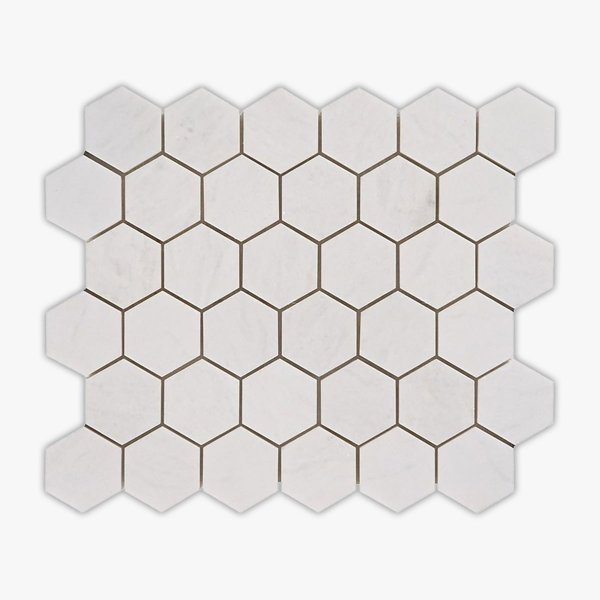 Thassos White Polished 2 Inch Hexagon Marble Mosaic