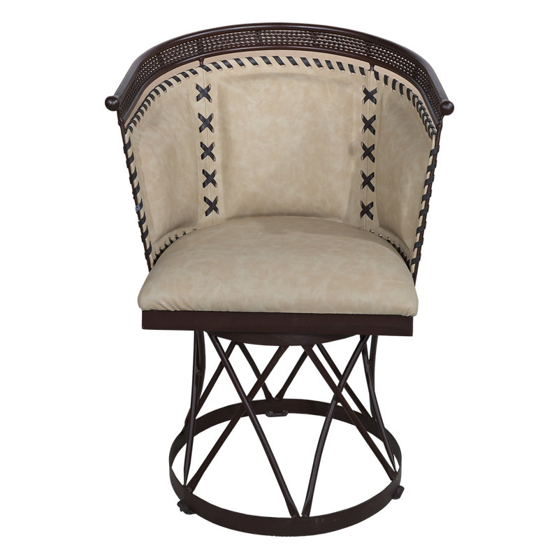 Chaise en cuir Jailan Heritage, Beige / crème