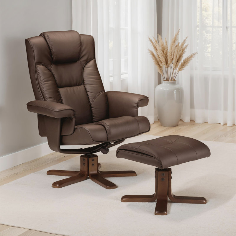Guillot 83cm Wide Swivel Standard Recliner, Brown