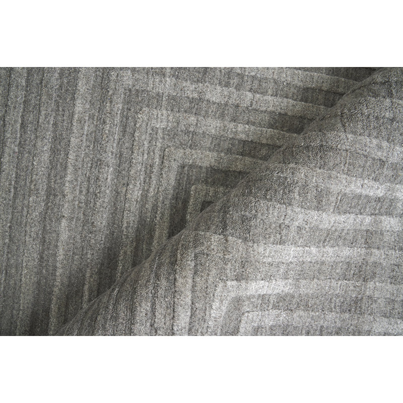 Castelli Geometric Area Rug in Charcoal, Rectangle 9' x 12', Gray