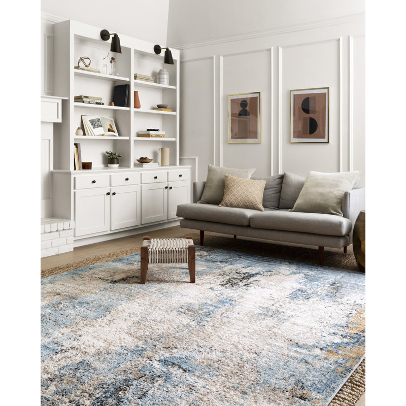 Liddle Abstract Indoor Rug, Rectangle 3'4" x 5'7"