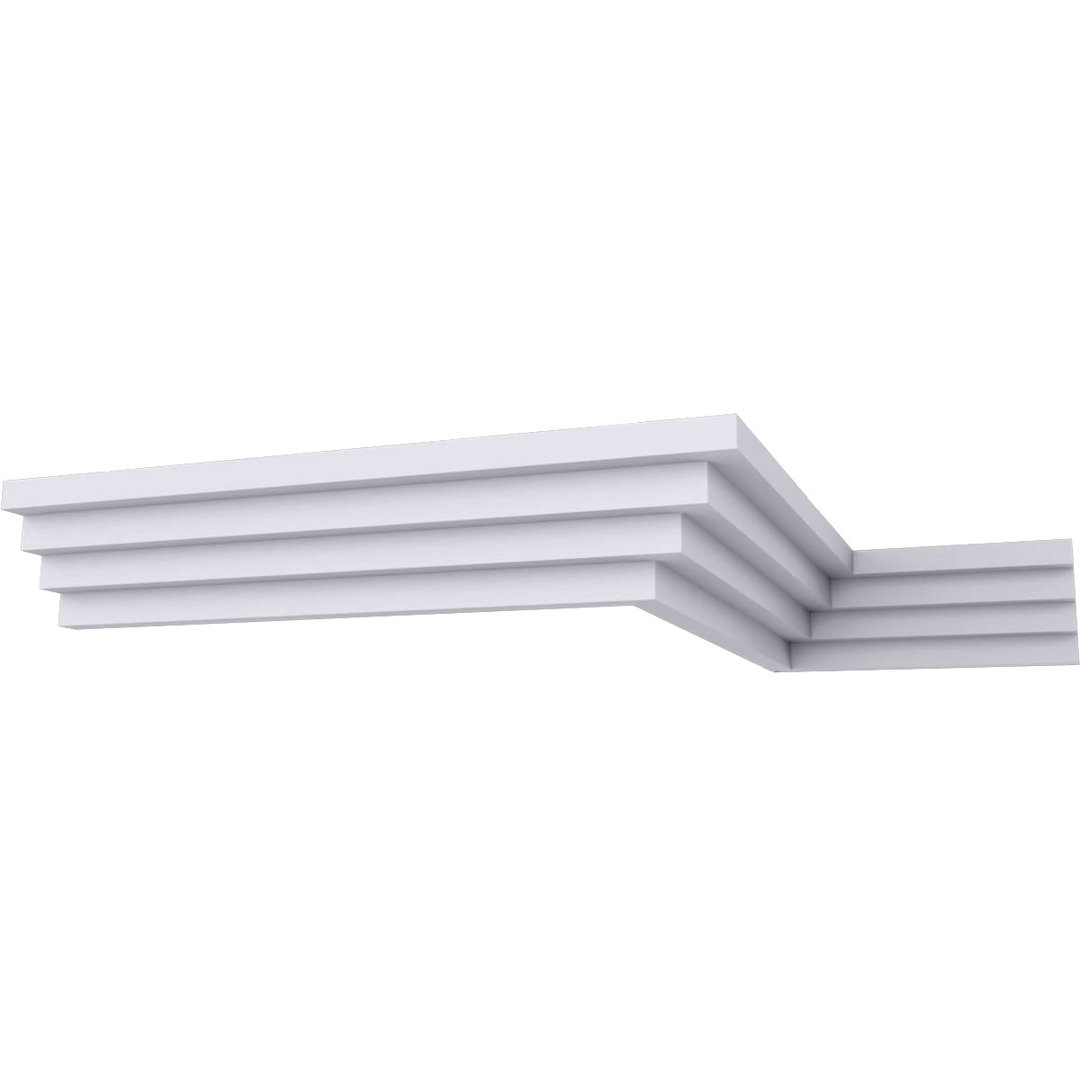 4 1/4"H x 4 1/4"P x 6"F x 94 1/2"L Eris Step Crown Moulding Ekena Millwork