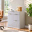 Classeur de bureau autoportant avec station de charge de table intégrée, grands tiroirs, portes d'armoire et tablettes intérieures réglables, armoire de rangement polyvalente pour la maison et le bureau, blanc