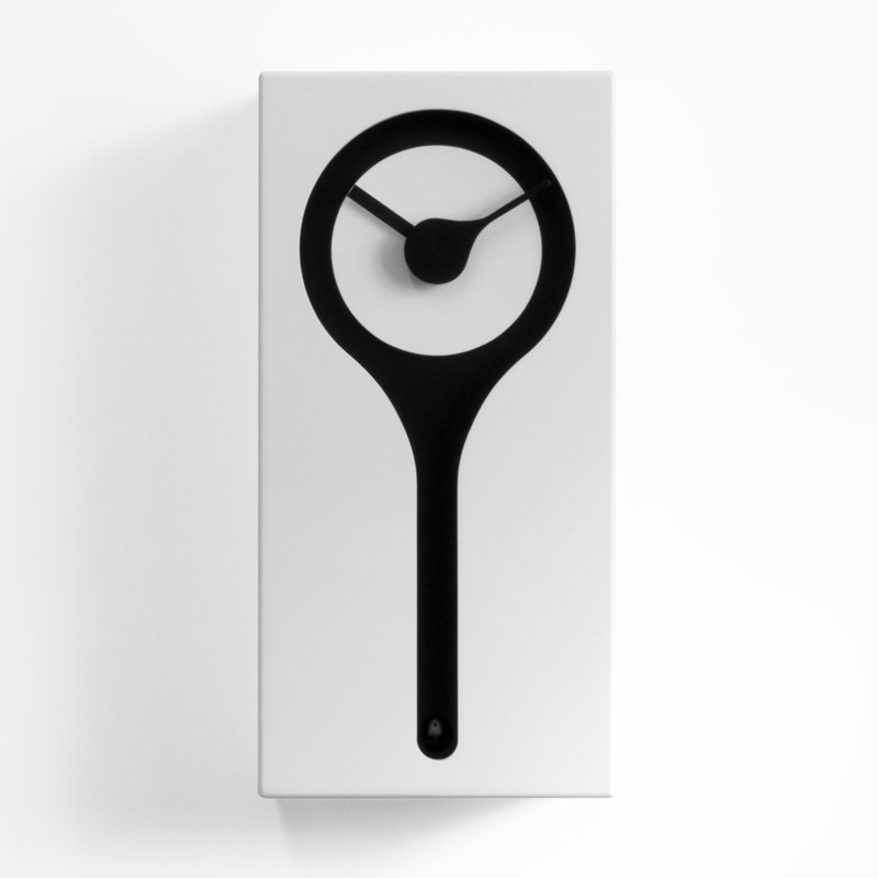 Banach Wood Wall Clock, White and Black