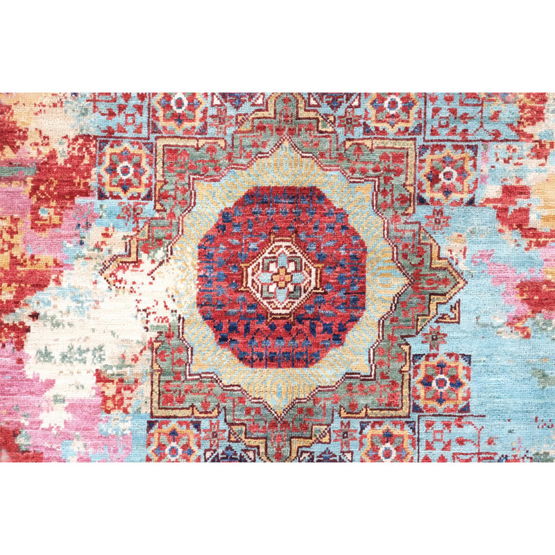High-Quality Hand-Knotted Pink And Red Area Rug