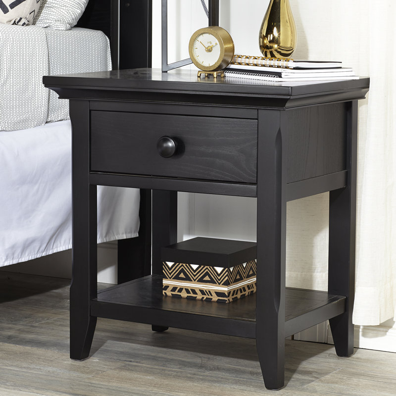 Baby Cache Overland 1 Drawer Nightstand, Forever Black 