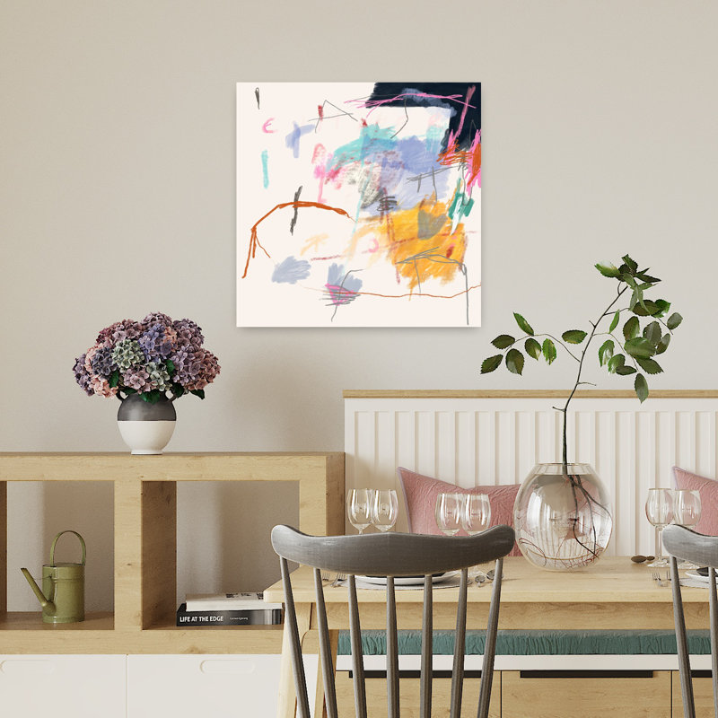 Art abstrait fragile et contemporain, H 18 po x l 18 po