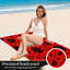 1 pièce de serviette de plage à motif floral rouge, avec un motif noir avec des feuilles et des petits pois sur un fond vibrant. Grande microfibre, idéale pour la natation, les voyages, le camping, unisexe.