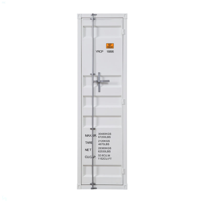 Garde-robe avec serrure de contenant pleine longueur, Blanc