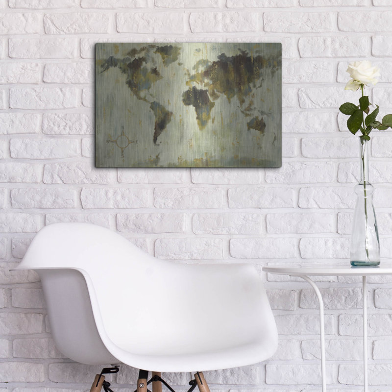 «Bronze World Map» par Silvia Vassileva, H 16 po x l 24 po
