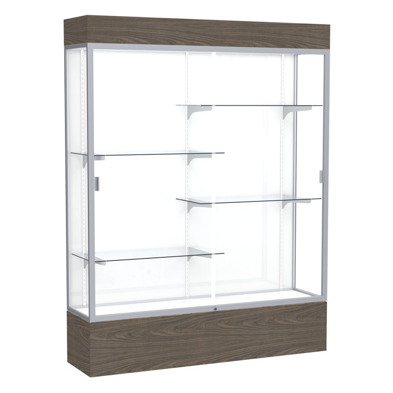 Vitrine de plancher en vinyle Reliant Series, Noyer, Champagne, Stratifié